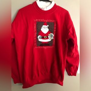 Vintage SANTA Red Sweatshirt  Gilban  Size M  80's
